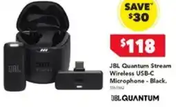 Harvey Norman JBL Quantum Stream Wireless USB-C Microphone Black offer