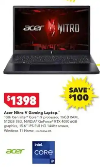 Harvey Norman Acer Nitro V Gaming Laptop offer