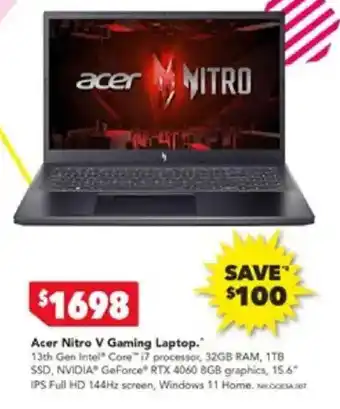 Harvey Norman Acer Nitro V Gaming Laptop offer