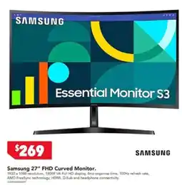 Harvey Norman Samsung 27 FHD Curved Monitor offer