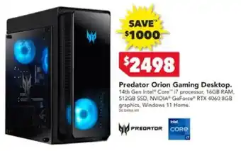 Harvey Norman Predator Orion Gaming Desktop offer