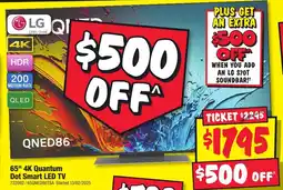 JB Hi-Fi 65" 4K Quantum Dot Smart LED TV offer