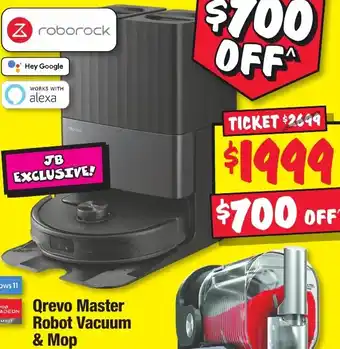 JB Hi-Fi Qrevo Master Robot Vacuum & Mop offer