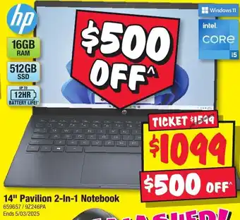 JB Hi-Fi 14 Pavilion 2-In-1 Notebook offer