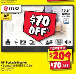 JB Hi-Fi 16" Portable Monitor offer