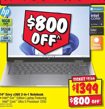 JB Hi-Fi 14 Envy x360 2 In 1 Notebook offer