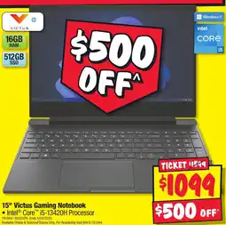 JB Hi-Fi 15 Victus Gaming Notebook offer