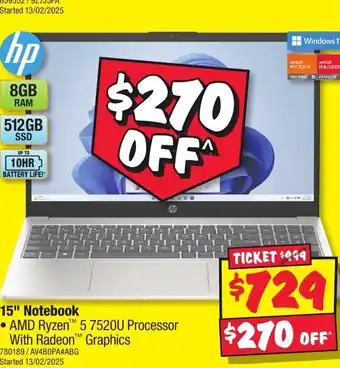 JB Hi-Fi 15 Notebook offer