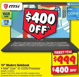 JB Hi-Fi 15" Modern Notebook offer