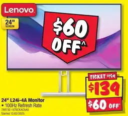 JB Hi-Fi 24" L24i-4A Monitor offer