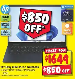 JB Hi-Fi 14" Envy X360 2-In-1 Notebook offer