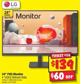 JB Hi-Fi 24" FHD Monitor offer