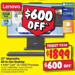 JB Hi-Fi 27" Ideacentre All-In-One Desktop offer