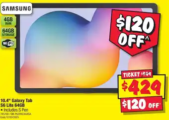 JB Hi-Fi 10.4" Galaxy Tab S6 Lite 64GB offer