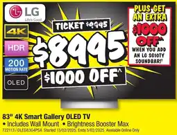 JB Hi-Fi 83" 4K Smart Gallery OLED TV offer