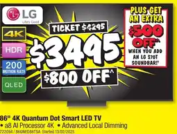 JB Hi-Fi 86" 4K Quantum Dot Smart LED TV offer