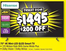 JB Hi-Fi 75" 4K Mini-LED QLED Smart TV offer