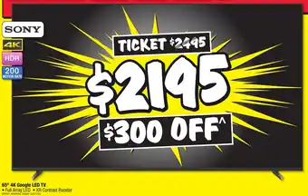 JB Hi-Fi 65" 4K Google LED TV offer