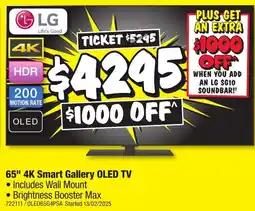 JB Hi-Fi 65" 4K Smart Gallery OLED TV offer