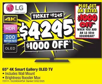 JB Hi-Fi 65" 4K Smart Gallery OLED TV offer