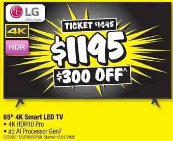 JB Hi-Fi 65" 4K Smart LED TV offer