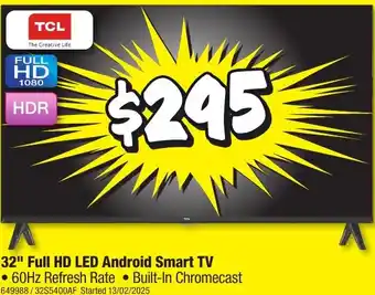 JB Hi-Fi 32" Full HD LED Android Smart TV offer