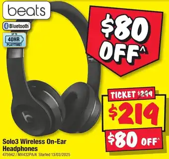 JB Hi-Fi Solo3 Wireless On-Ear Headphones offer