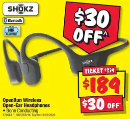 JB Hi-Fi OpenRun Wireless Open-Ear Headphones offer