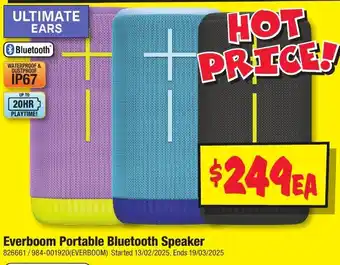 JB Hi-Fi Everboom Portable Bluetooth Speaker offer