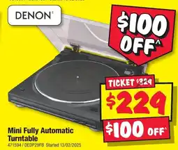 JB Hi-Fi Mini Fully Automatic Turntable offer