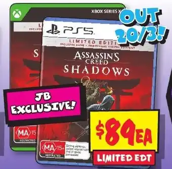 JB Hi-Fi Assasins creed shadows offer