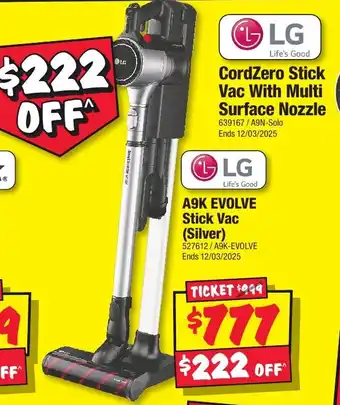 JB Hi-Fi CordZero Stick Vac With Multi Surface Nozzle offer