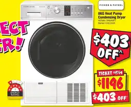 JB Hi-Fi 8KG Heat Pump Condensing Dryer offer