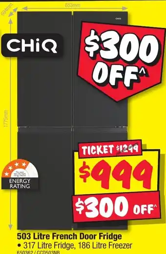 JB Hi-Fi 503 Litre French Door Fridge offer