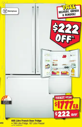 JB Hi-Fi 605 Litre French Door Fridge offer