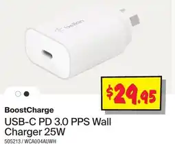 JB Hi-Fi BoostCharge USB-C PD 3.0 PPS Wall Charger 25W offer