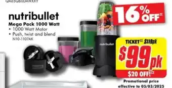 The Good Guys nutribullet Mega Pack 1000 Watt offer