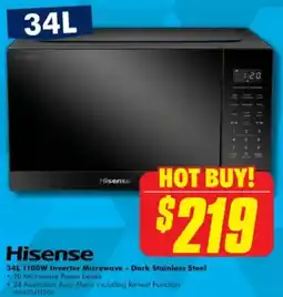 The Good Guys 1100W Inverter Microwave - Dark Stainless Steel offer