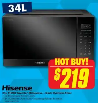 The Good Guys 1100W Inverter Microwave - Dark Stainless Steel offer