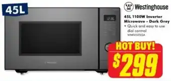 The Good Guys 1100W Inverter Microwave - Dark Grey • Quick and easy to use offer