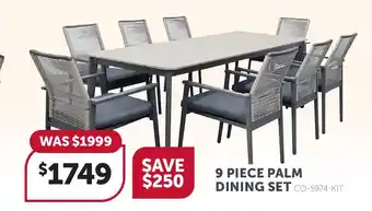 Stratco 9 Piece Palm Dining Set offer