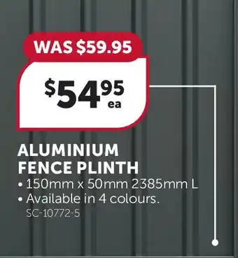 Stratco Aluminium Fence Plinth offer