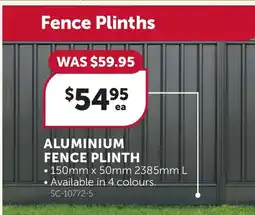 Stratco Aluminium Fence Plinth offer