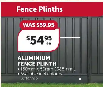 Stratco Aluminium Fence Plinth offer