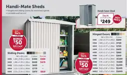 Stratco Handi-Mate Sheds Sliding Doors HM1 Colour offer