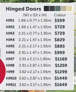 Stratco Handi-Mate Sheds Hinged Doors HM8 offer