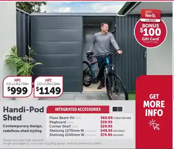 Stratco Handi-Pod Shed HP1 offer