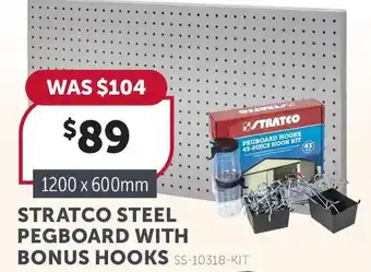 Stratco Stratco Steel Pegboard with Bonus Hooks offer