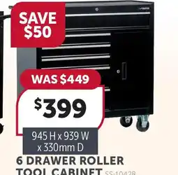 Stratco 6 Drawer Roller Tool Cabinet offer