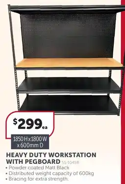 Stratco Heavy Duty Workstation with Pegboard offer